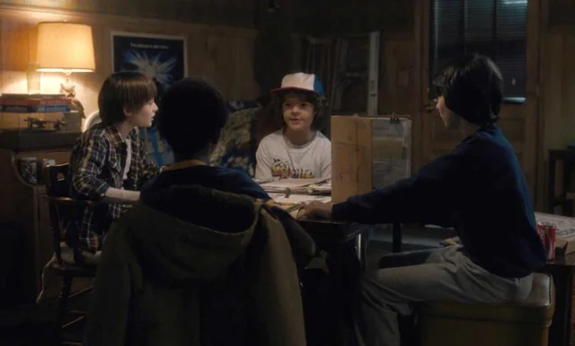 Will, Lucas, Dustin and Mike che giocano a Dungeons & Dragons, Stranger Things Stagione 1