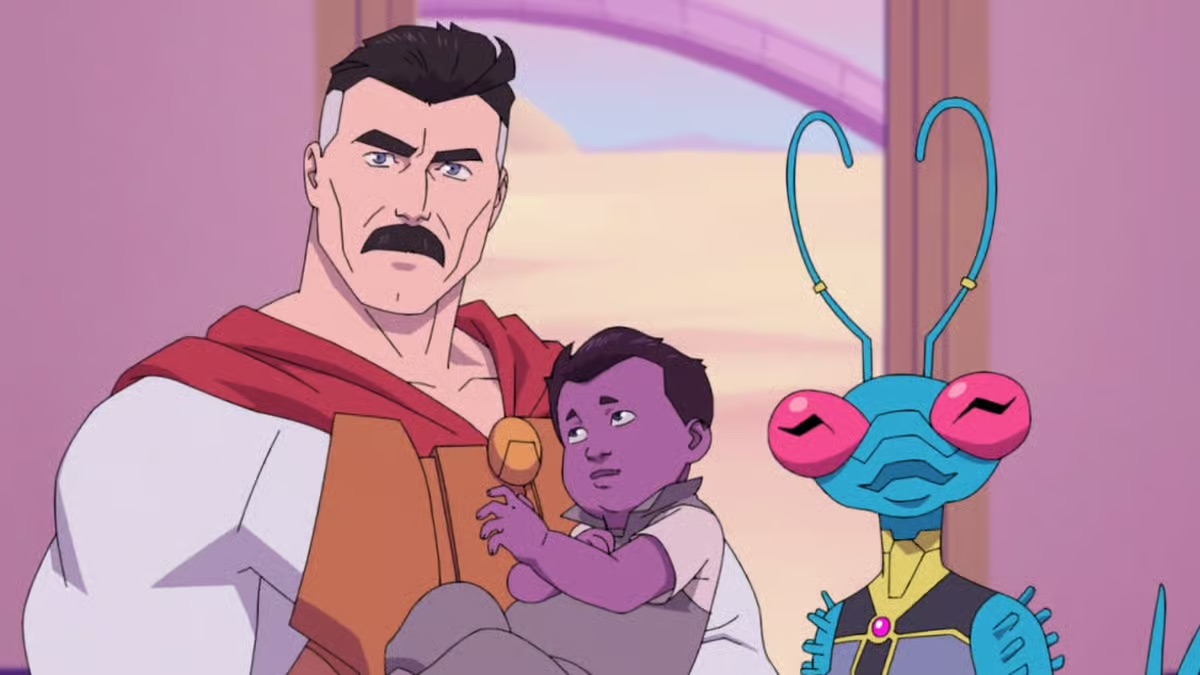 Omni-Man con la sua famiglia Thraxiana