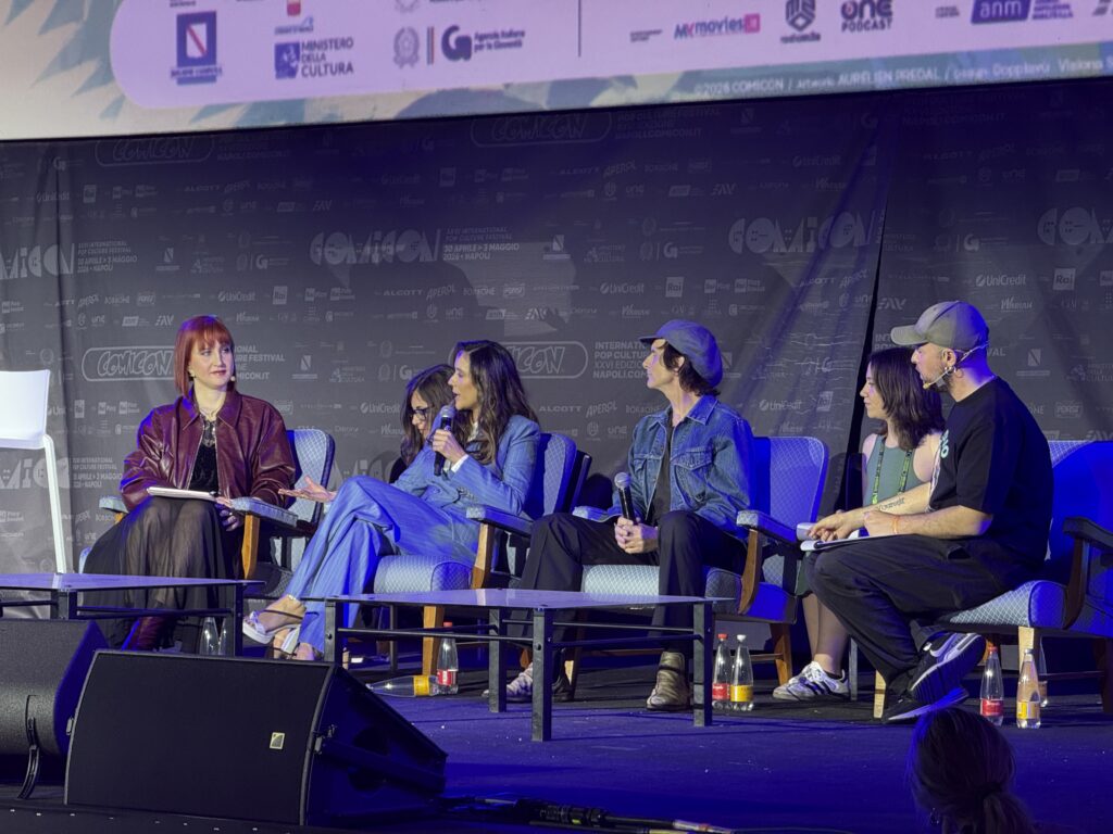Da sinistra a destra, Eva Carducci, Catalina Sandino Moreno, Scott McCord e Frà Gullo