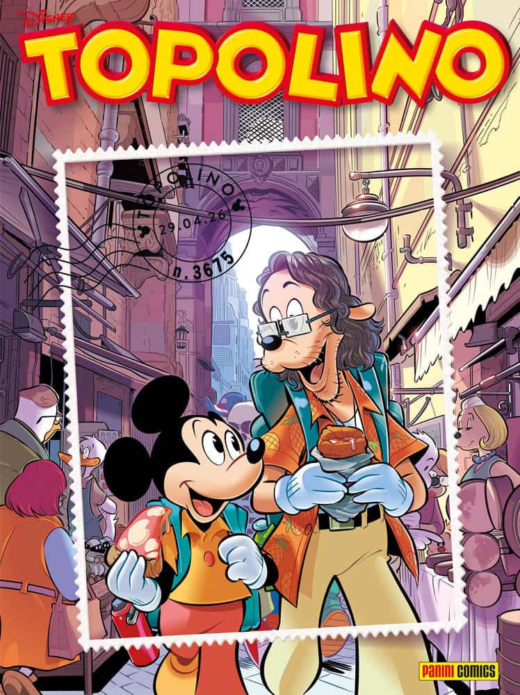 Topolino n. 3675, cover che omaggia Napoli, realizzata da Giuseppe Camuncoli