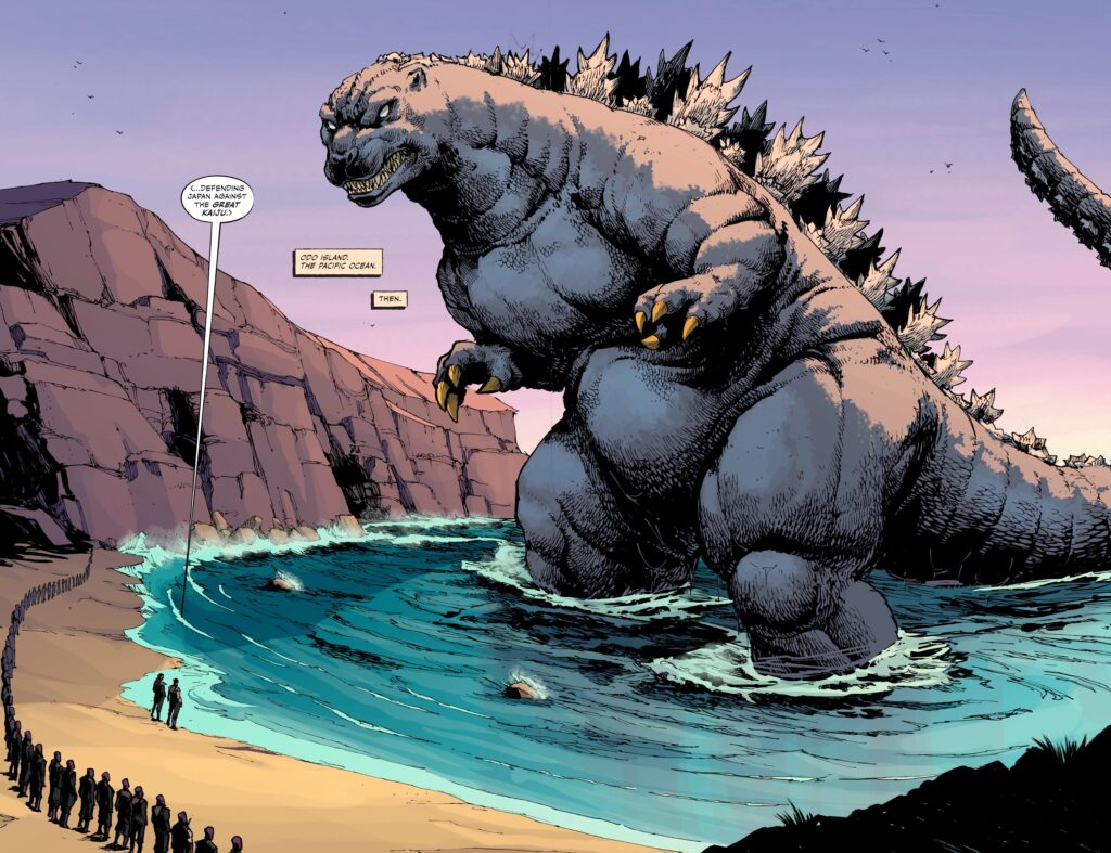 Tavola tratta da Teenage Mutant Ninja Turtles x Godzilla #1